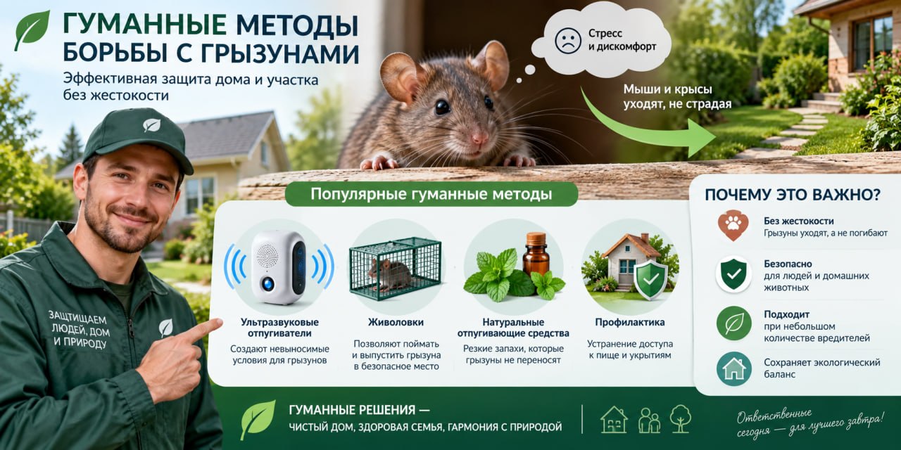 Что такое гуманные методы борьбы с грызунами и почему они важны